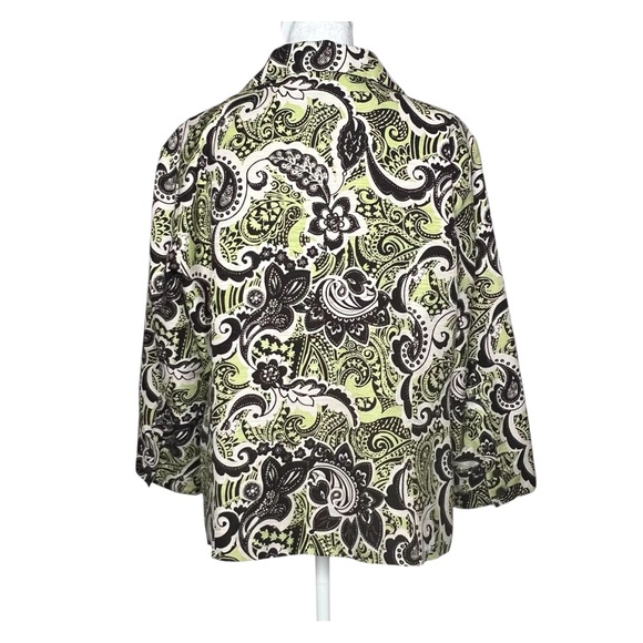 Silkland Y2K Silk Jacket 12 Collar Button-Up Tie Buckle Blouse Retro Paisley - Picture 2 of 8